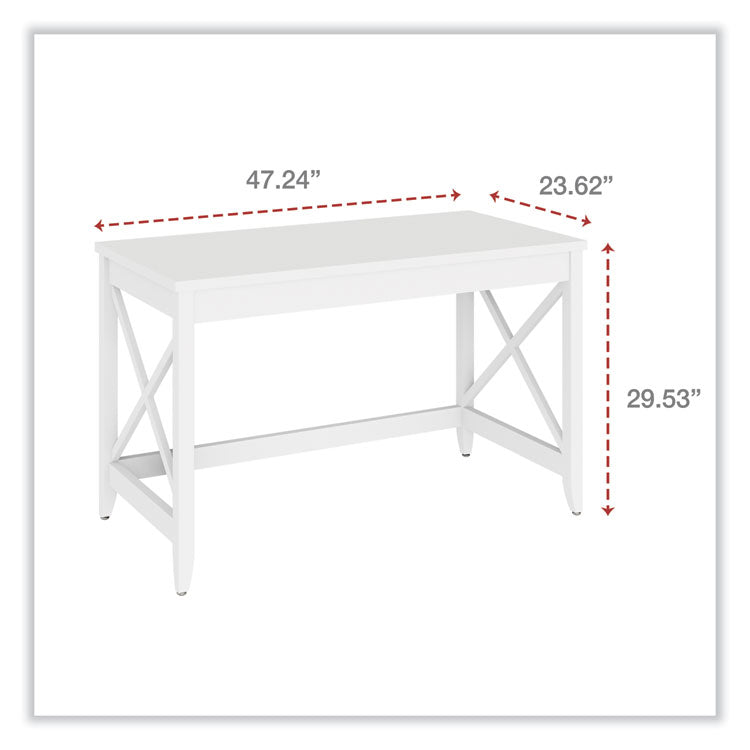 Farmhouse Writing Desk, 47.24" x 23.62" x 29.53", White