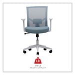 Mesh Back Fabric Task Chair, Supports Up to 275 lb, 17.32" to 21.1" Seat Height, Seafoam Blue Seat/Back
