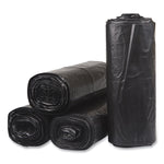 Low-Density Commercial Can Liners, 60 gal, 1.5 mil, 38" x 58", Black, Interleaved Roll, 20 Bags/Roll, 5 Rolls/Carton
