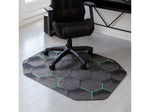 Anji Mountain Rug'd Kaleidoscope Carpet & Hard Floor Chair Mat, 36" x 48", Gray/Green (AMB9110)