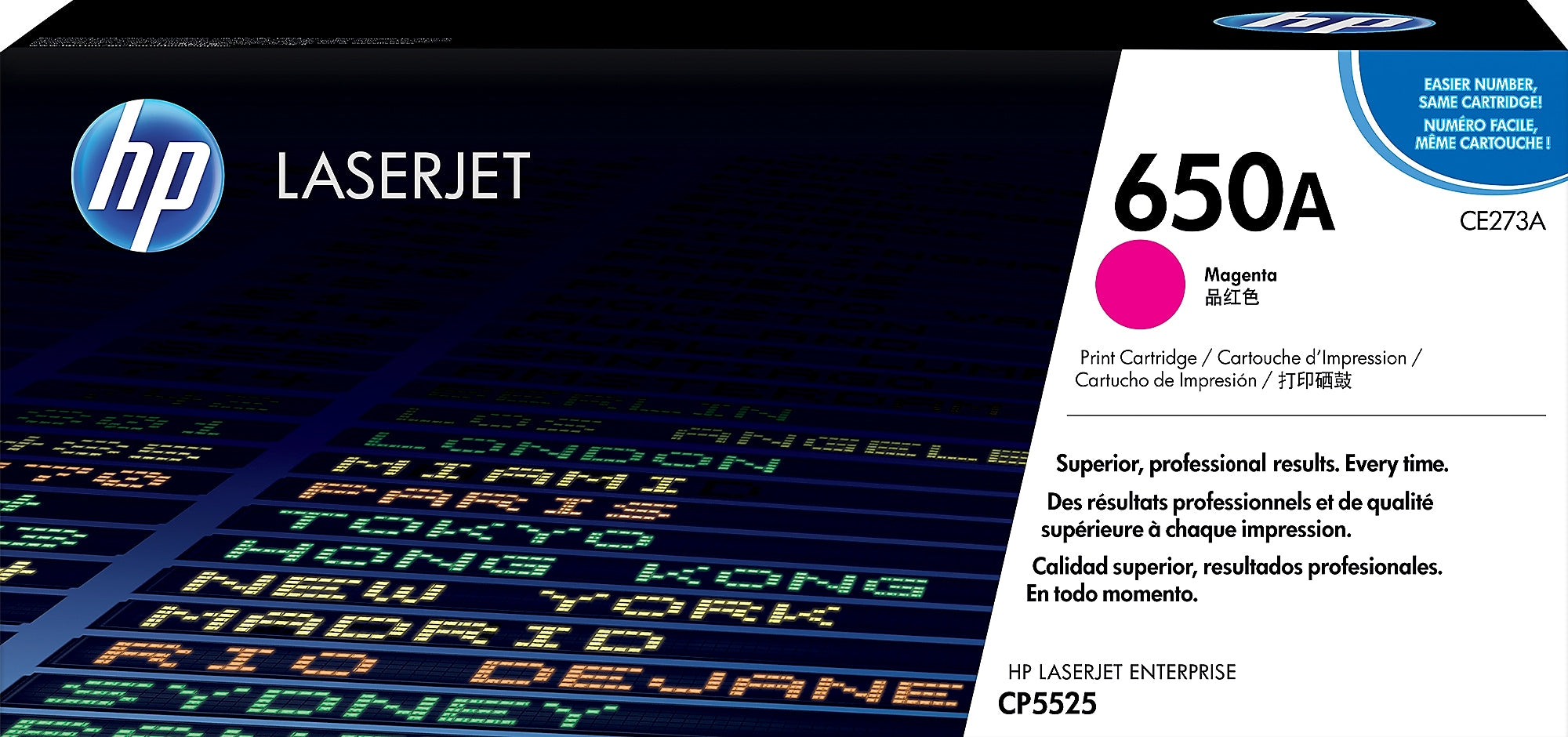HP 650A Magenta Standard Yield Toner Cartridge, Prints Up to 15,000 Pages (ce273a)