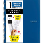 Five Star Study App 1-Subject Notebooks, College Ruled, 100 Sheets, Blue (820002NH0)