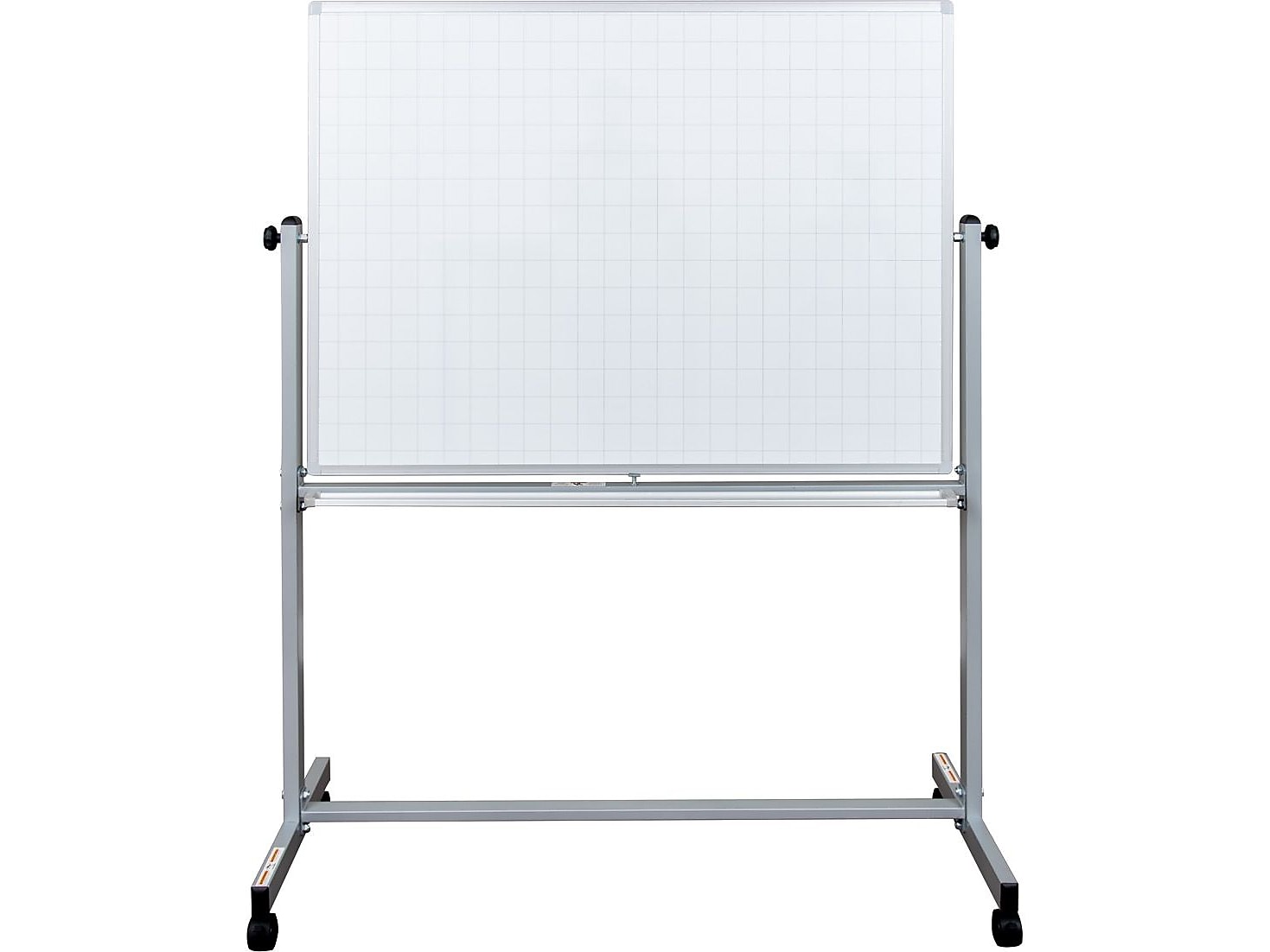Luxor Dry-Erase Mobile Combination Ghost Grid/Whiteboard, Aluminum Frame, 36" x 48" (MB4836LB)