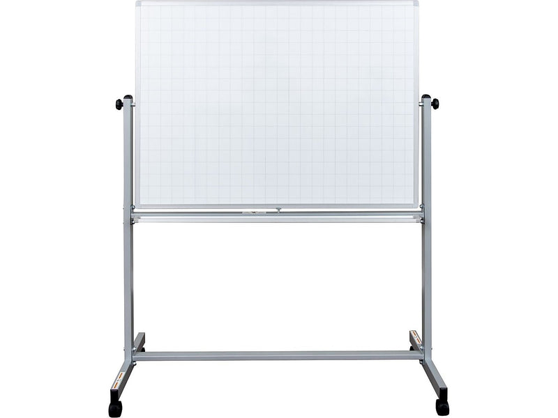 Luxor Dry-Erase Mobile Combination Ghost Grid/Whiteboard, Aluminum Frame, 36" x 48" (MB4836LB)