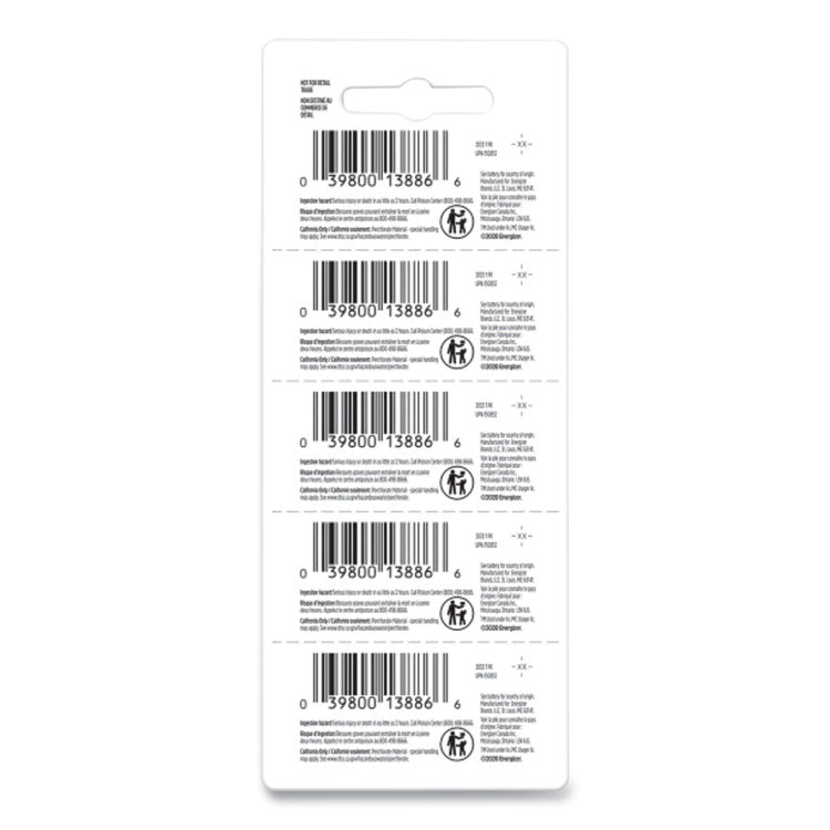 Industrial Lithium CR2032 Coin Battery with Tear-Strip Packaging, 3 V, 100/Box