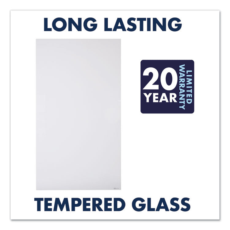 InvisaMount Vertical Magnetic Glass Dry-Erase Boards, 42" x 74", White Surface