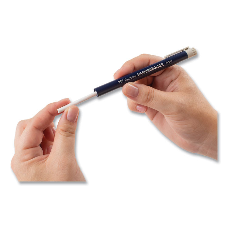 Wax-Based Marking Pencil, 4.4 Mm, White Wax, Navy Blue Barrel, 10/box