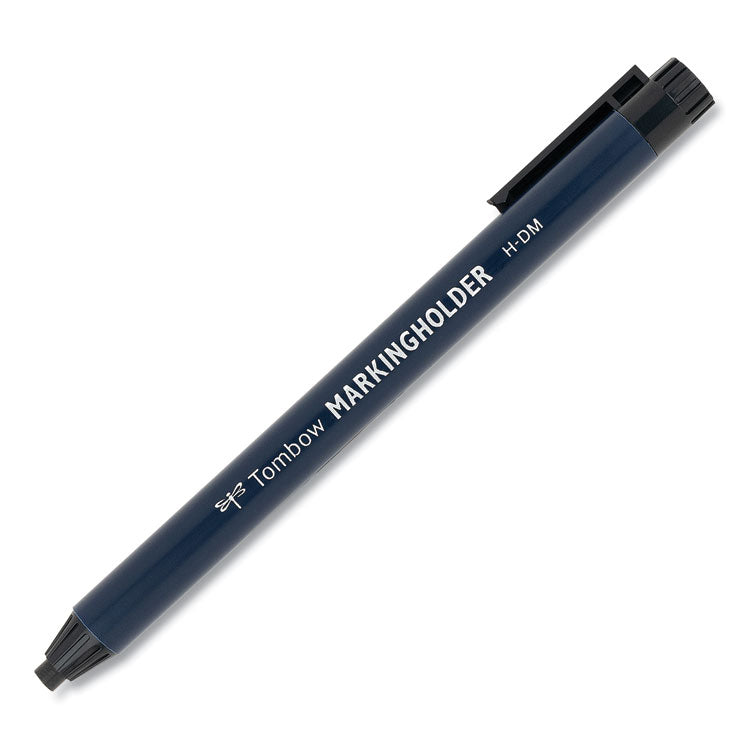 Wax-Based Marking Pencil, 4.4 Mm, Black Wax, Navy Blue Barrel, 10/box