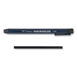 Wax-Based Marking Pencil, 4.4 Mm, Black Wax, Navy Blue Barrel, 10/box
