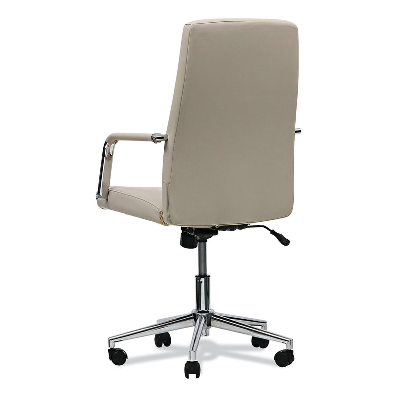 Alera Fixed Arm Leather Task Chair, White (ALEWS4106)