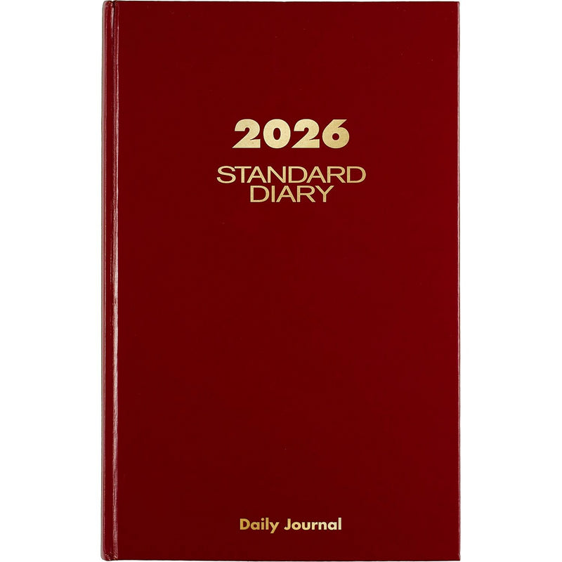 AT-A-GLANCE 2026 Hardcover Diary, 7.75" x 12", Ruled, Red (SD377-13-26)