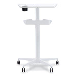 VUM Mobile Workstation, 30.75" x 22.28" x 36.12" to 48.25", White