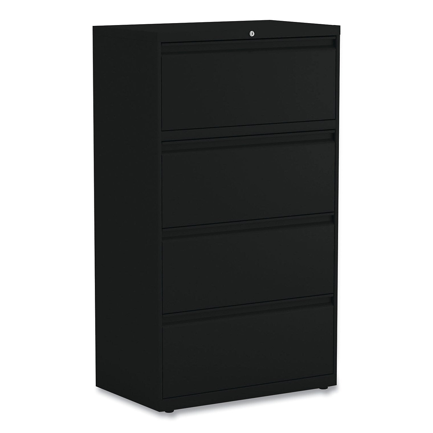 Alera® 4-Drawer 30"W Lateral File Cabinet; Black, Legal (ALELA54305BL)
