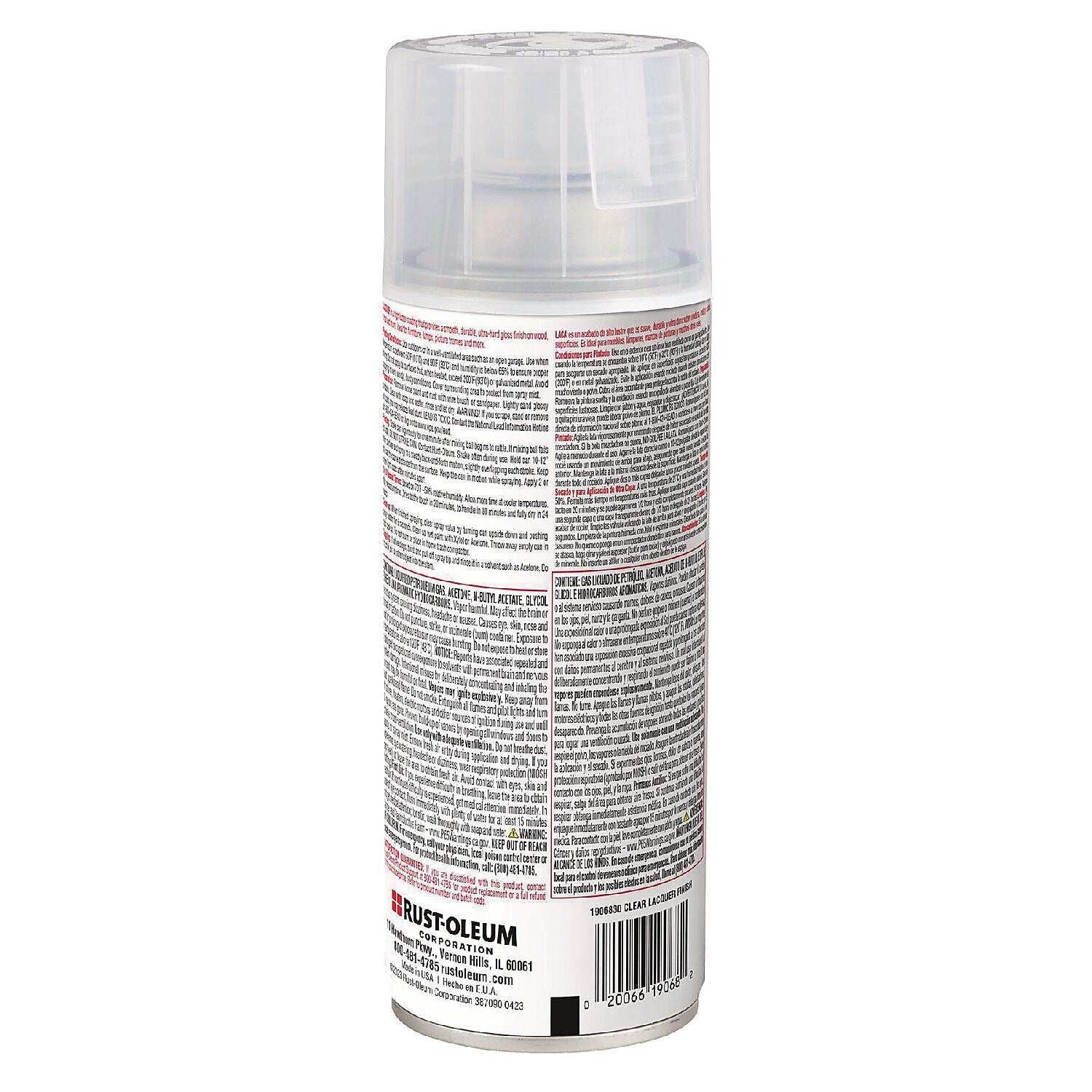 Rust-Oleum Specialty Lacquer Spray Paint, Gloss Clear, 12 oz., 6/Carton (1906830)