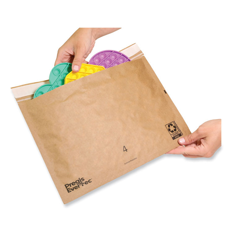 EverTec Curbside Recyclable Padded Mailer, #2, Kraft Paper, Self-Adhesive Closure, 12 x 9, Brown, 100/Carton