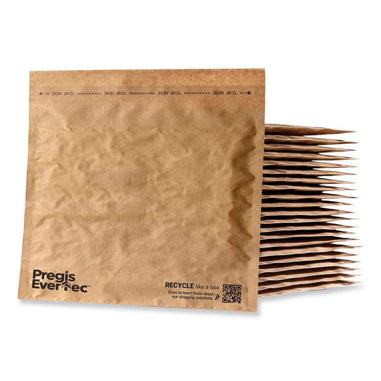 EverTec Curbside Recyclable Padded Mailer, #6, Kraft Paper, Self-Adhesive Closure, 14 x 18, Brown, 50/Carton