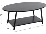 Household Essentials Jamestown 39"W x 23"D Laminate Coffee Table, Black Oak/Black (8178-1)