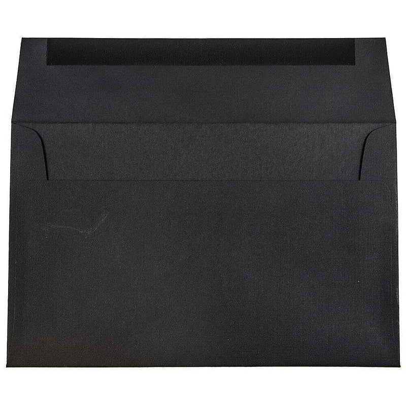 JAM Paper A10 Booklet Envelope 6" x 9 1/2", Black Linen, 100/Pack (36168d)