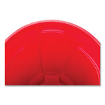 Vented Round Brute Container, 55 gal, Plastic, Red, 3/Carton
