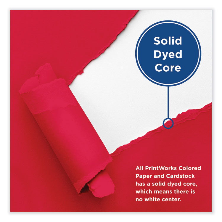 Color Cardstock, 65 lb Cover Weight, 8.5 x 11, Red, 250/Ream