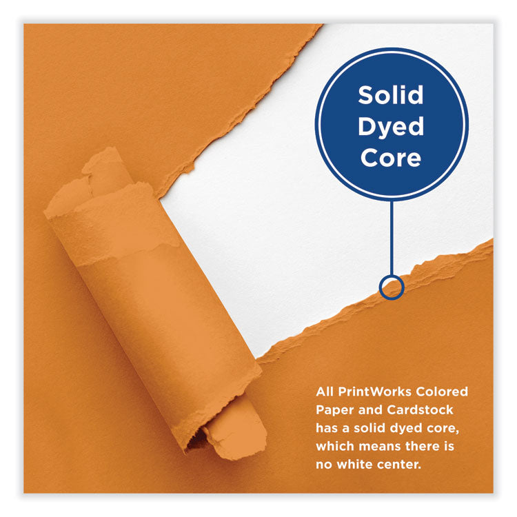 Color Cardstock, 65 lb Cover Weight, 8.5 x 11, Orange, 250/Ream