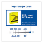 Color Cardstock, 65 lb Cover Weight, 8.5 x 11, Lemon Yellow, 250/Ream