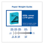 Color Cardstock, 65 lb Cover Weight, 8.5 x 11, Blue, 250/Ream
