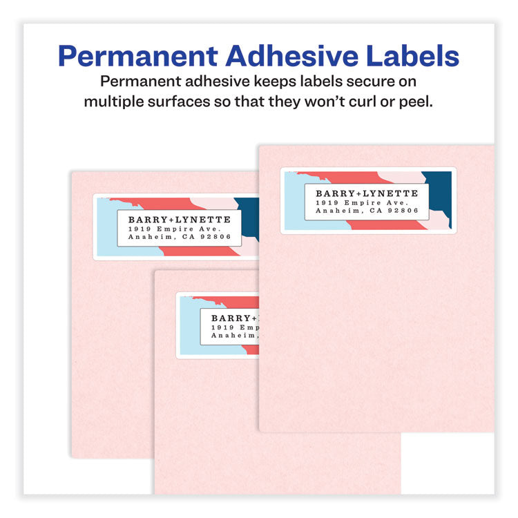 Vibrant Inkjet Color-Print Labels w/ Sure Feed, 1 x 2.63, Matte White, 600/PK