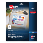 Full-Sheet Vibrant Inkjet Color-Print Labels, 8.5 X 11, Matte White, 20/pack