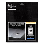 Permatrack Destructible Asset Tag Labels, Laser Printers, 0.5 X 1, White, 84/sheet, 8 Sheets/pack