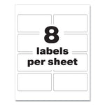 Permatrack Tamper-Evident Asset Tag Labels, Laser Printers, 2 X 3.75, White, 8/sheet, 8 Sheets/pack