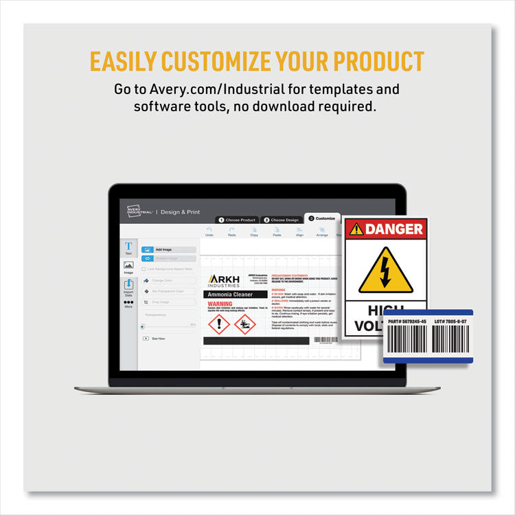Permatrack Destructible Asset Tag Labels, Laser Printers, 2 X 3.75, White, 8/sheet, 8 Sheets/pack