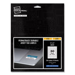 Permatrack Durable White Asset Tag Labels, Laser Printers, 0.75 X 2, White, 30/sheet, 8 Sheets/pack