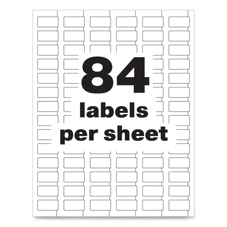 Permatrack Durable White Asset Tag Labels, Laser Printers, 0.5 X 1, White, 84/sheet, 8 Sheets/pack