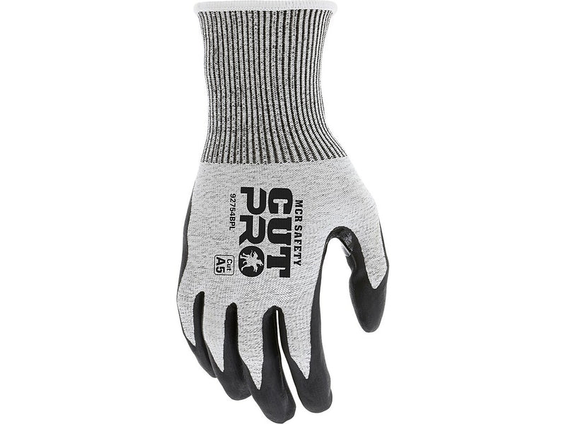 MCR Safety Cut Pro Hypermax Fiber/Bi-Polymer Work Gloves, Salt-and-Pepper/Black, XS, Pair (127-92754BPXS)