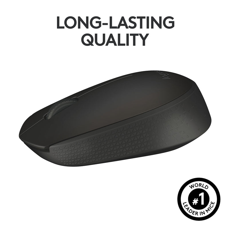 Logitech M170 Wireless Ambidextrous Optical Mouse, Black (910-004940)