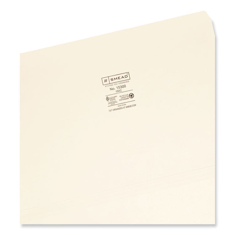 Manila File Folders, Straight Tabs, Legal Size, 0.75" Expansion, Manila, 100/Box
