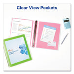 Avery Flexi-View Binder with Round Rings, 3 Rings, 1" Capacity, 11 x 8.5, Green