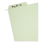 Erasable FasTab Hanging Folders, Letter Size, 1/3-Cut Tabs, Moss, 20/Box