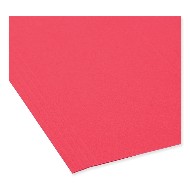 TUFF Hanging Folders with Easy Slide Tab, Letter Size, 1/3-Cut Tabs, Red, 18/Box