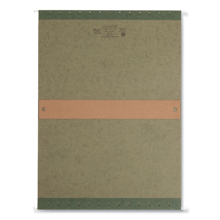 Box Bottom Hanging File Folders, 2" Capacity, Legal Size, Standard Green, 25/Box