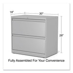 Lateral File, 2 Legal/Letter-Size File Drawers, Light Gray, 30" x 18.63" x 28"