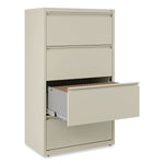 Lateral File, 4 Legal/Letter-Size File Drawers, Putty, 30" x 18.63" x 52.5"