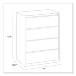 Lateral File, 4 Legal/Letter-Size File Drawers, Putty, 30" x 18.63" x 52.5"