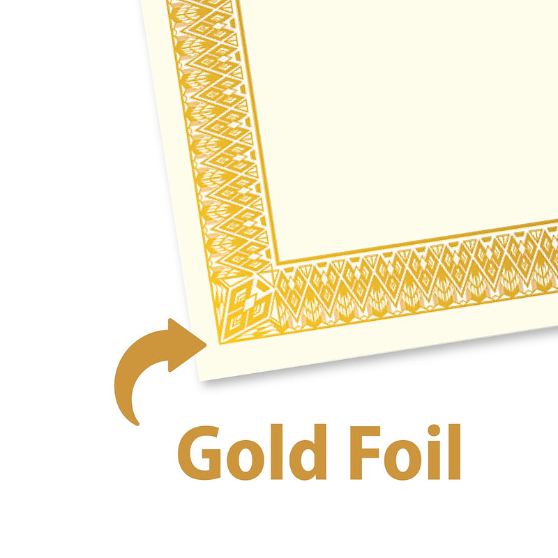Royal Consumer Rome Gold Foil Certificates, Gold, 15/Pack (GEO47829)
