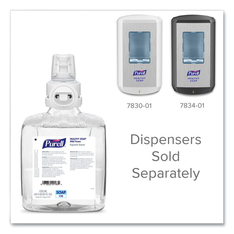 Professional HEALTHY SOAP Mild Foam Refill, For CS8 Dispensers, Fragrance-Free, 1,200 mL, 2/Carton