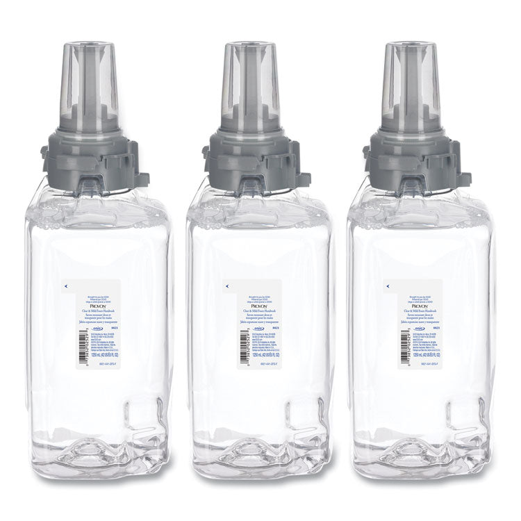 Clear and Mild Foam Hand Wash Refill, Unscented, 1,250 mL, 3/Carton
