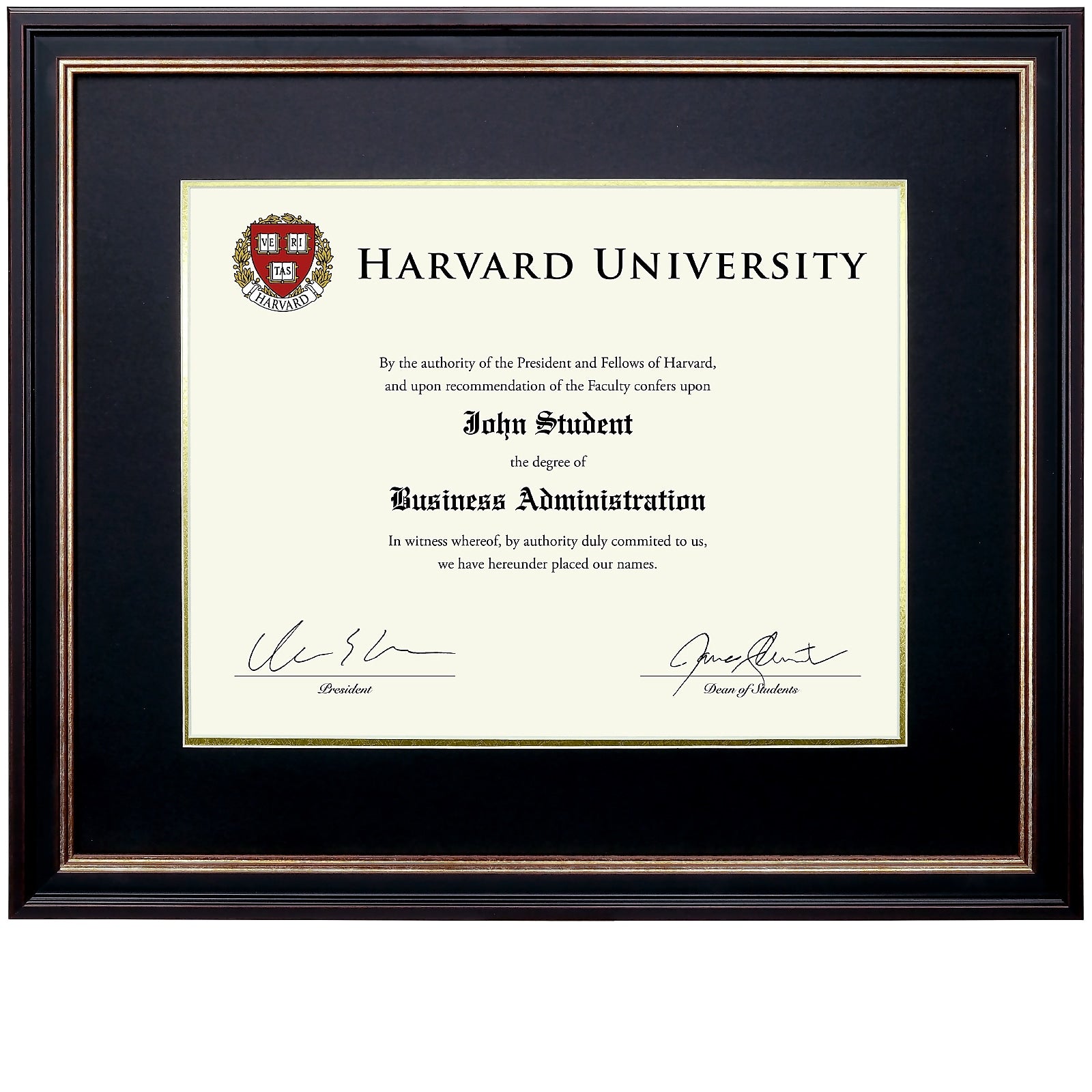 Excello Global Products 11" x 14" Composite Wood Photo/Document Frame, Black/Gold/Red (EGP-HD-0383)