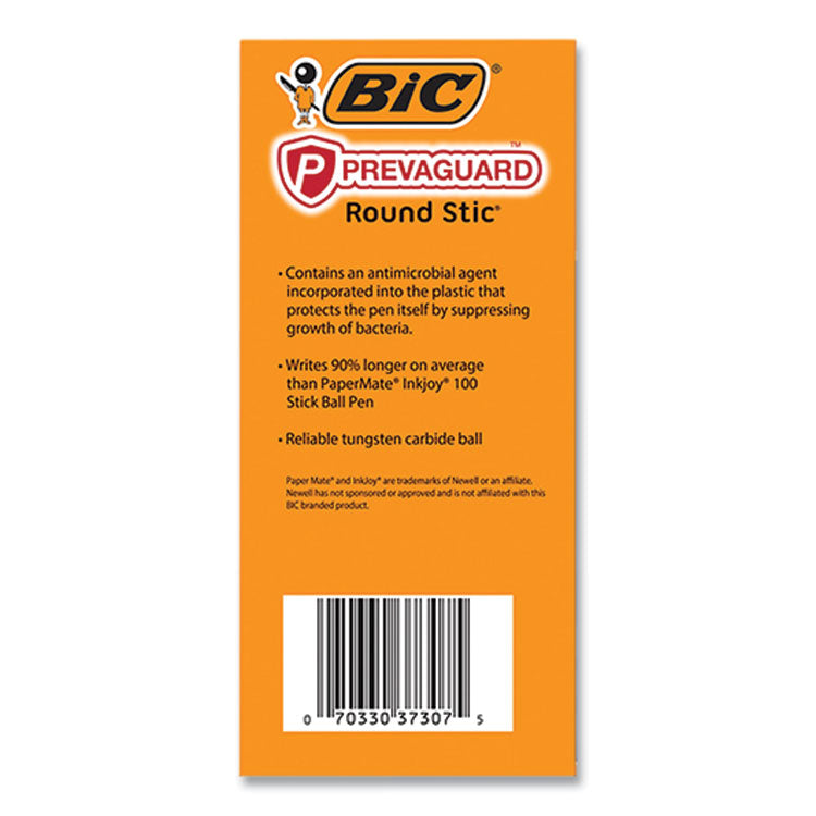 PrevaGuard Round Stic Ballpoint Pen, Stick, Medium 1 mm, Blue Ink, Translucent Blue Barrel, 60/Pack