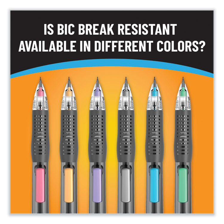 Break-Resistant Mechanical Pencils with Erasers, 0.7 mm, HB (#2), Black Lead, Assorted Barrel Colors, 2/Pack